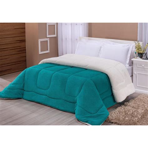 Coberdrom Sherpa Pele De Carneiro Cama Casal King Size Verde Shopee