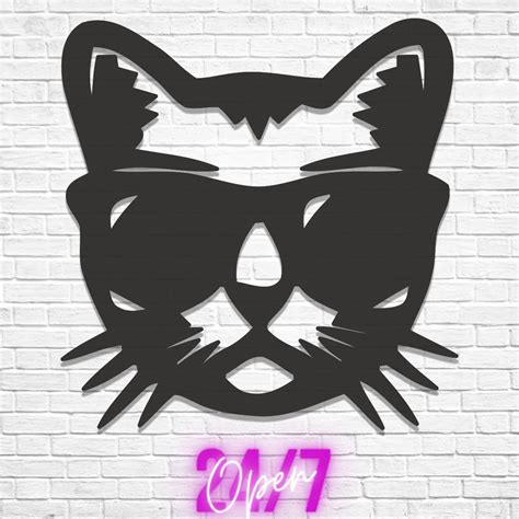 Lovely Cat Laser Cut Svg Dxf Files Wall Art Sticker Engraving Etsy