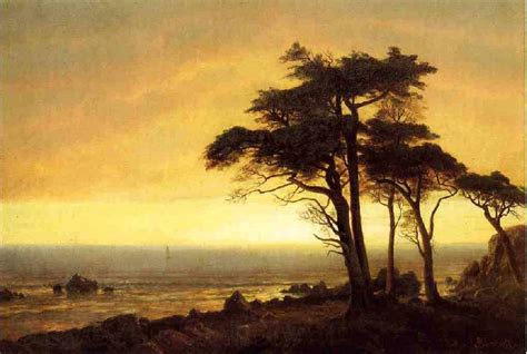 The Sunset At Monterey Bay The California Coast Albert Bierstadt Open