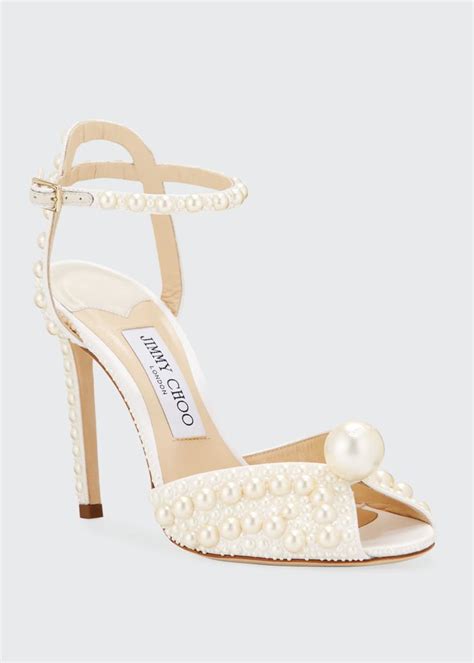 Jimmy Choo Sacora Faux Pearl Sandals Pearl Sandals Jimmy Choo