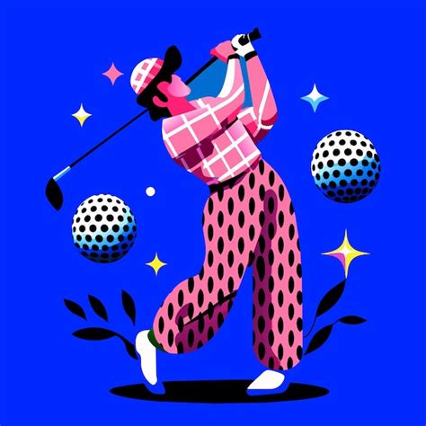 Premium Vector Golfer Hitting The Ball Vector Illustration