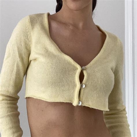 Yellow Glassons Knit Top SIZE S Worn A Few Depop