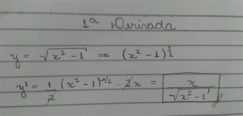 Derivada De Raiz Quadrada De X - Segunda derivada de raiz quadrada de x ao quadrado menos um. - brainly ...