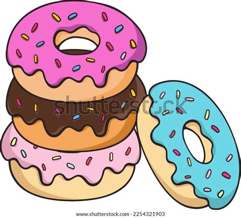 Many Donuts Different Flavors Colors Stock Vector Royalty Free 2254321903 Shutterstock