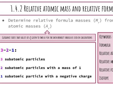 Relative Atomic Mass and Mr | Teaching Resources