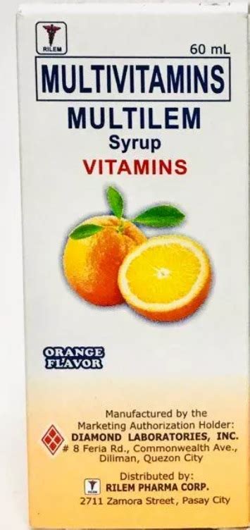 Multilem Multivitamins Syrup 60ml Orange Price In The Philippines Medsgo Pharmacy