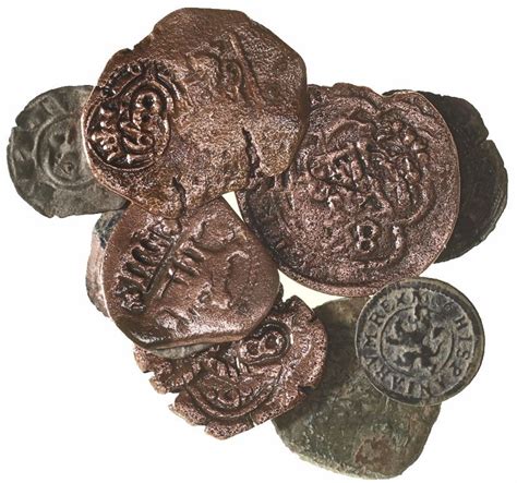 Lot of 10 Spanish copper cobs and medieval billon coins, including one Santo Domingo 4 maravedis ...