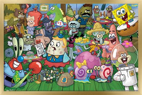 Nickelodeon Spongebob - Character Wall Poster, 22.375" x 34", Framed ...