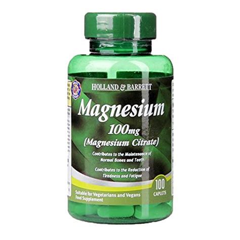 Buy Holland And Barrett Magnesium Citrate 100 Mg 100 Caplets Online