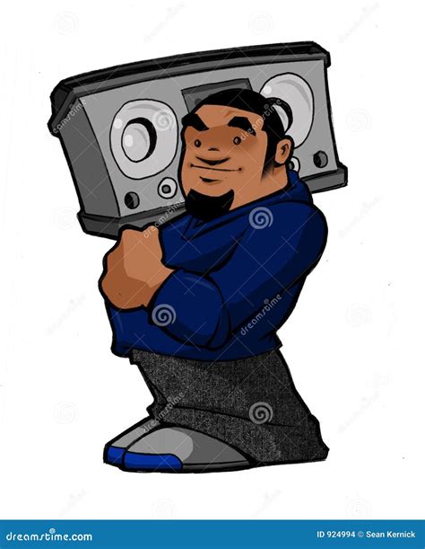 Old School Hip Hop B Boy With Boombox Stock Illustration Illustration