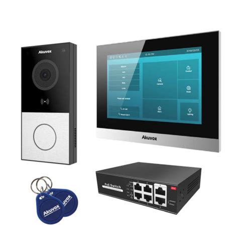 Pack IDA avec Portier vidéo Akuvox E12S moniteur C313S switch POE4 2