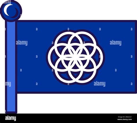 International flag of planet earth outline vector. Seven white rings ...