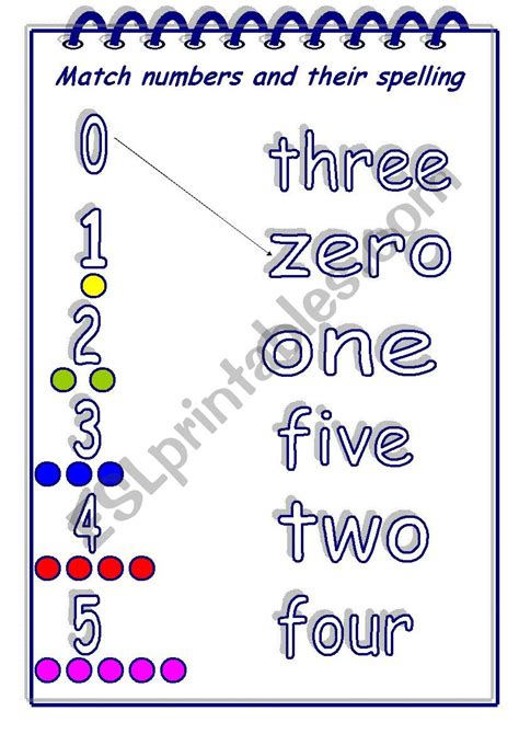 Numbers Matching ESL Worksheet By Esti1975