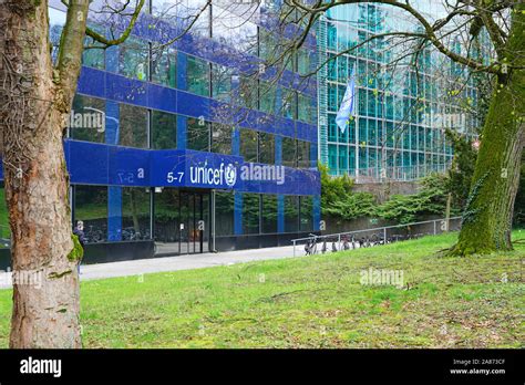 Geneva Switzerland 5 Apr 2019 Exterior View Of The Unicef Headquarters Building An