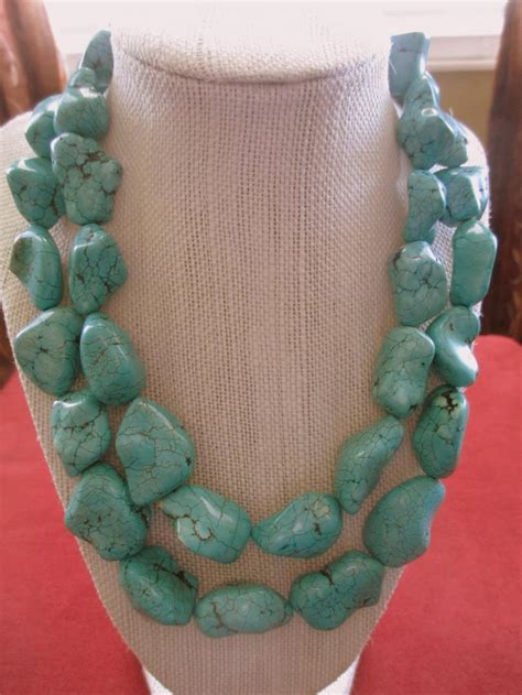 Turquoise Necklace Chunky Turquoise Necklace Etsy