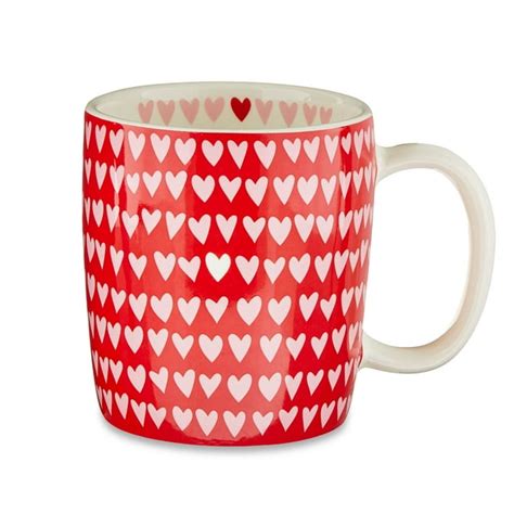 Valentine's Day 15 oz Red Glazed Ceramic Mug with Heart Design by Way ...