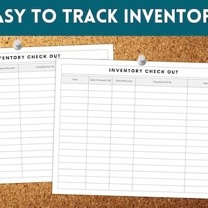 Inventory Check Out Sheet, Inventory Sign Out Sheet, Inventory Tracker, Product Inventory ...