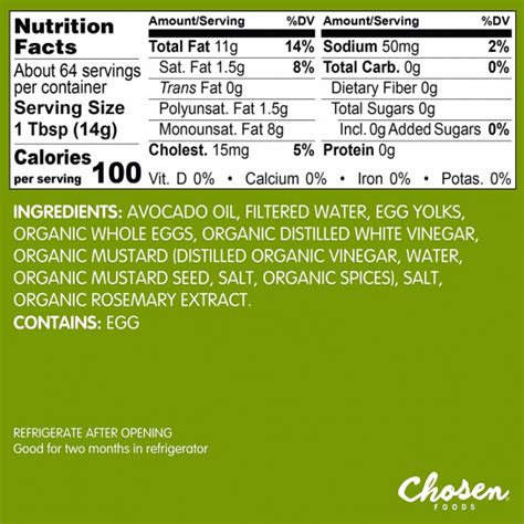 Chosen Foods Avocado Oil Based Classic Mayonnaise Fl Oz