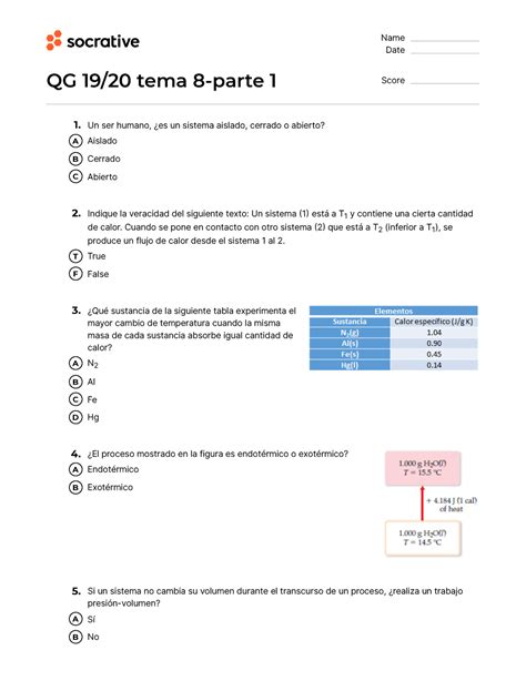 Preguntas Socrative Tema 8a bromatología II Name Date QG 19 20 tema