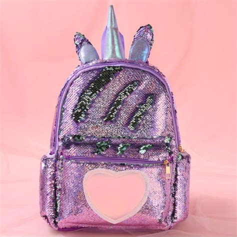 Sac Dos Paillettes Licorne Cartable Cole Pour Enfants Filles