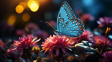 Butterfly Blue Tiger O Danaid Tirumala Limniace En Una Flor De Zinnia