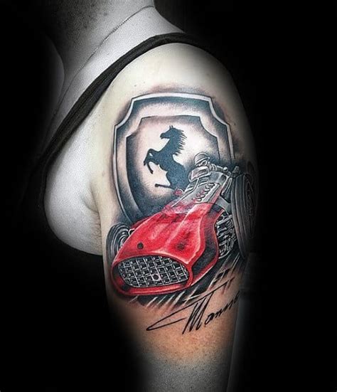 50 Ferrari Tattoo Ideas For Men Italian Sports Car Designs