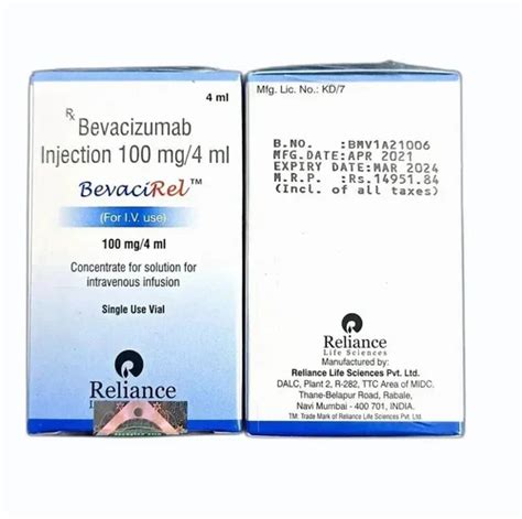 Bevacirel Mg Ml Bevacizumab Injection Packaging Vial Reliance