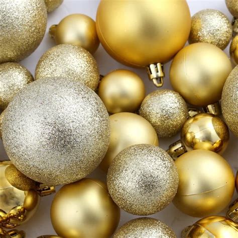 Kerstballen Set Plastic Goud Kerstbal Kunststof