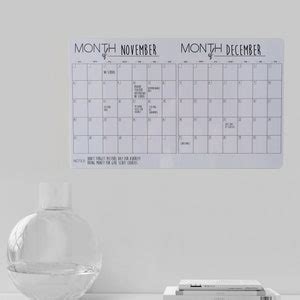 Two Month Erasable Calendar Whiteboard Calendar Magnetic Calendar ...