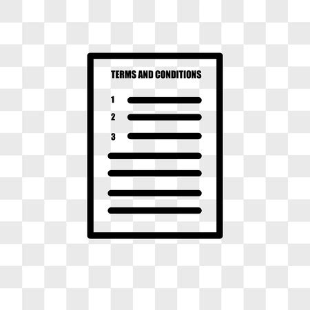 Terms And Conditions Vector Icon Isolated On Transparent Background