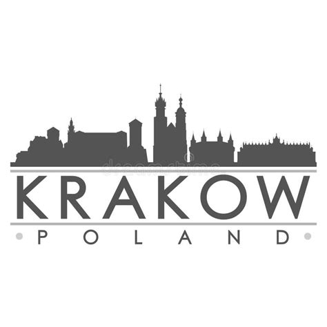 Krakow Poland City Skyline Silhouette City Design Vector Famous