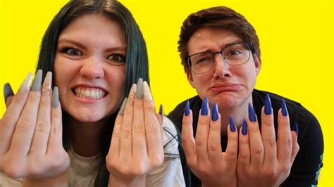 Wearing Long Nails For 24 Hours Challenge Audrey And Spencer Youtube