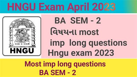 Hngu Ba Sem Most Imp Long Questions Hngu Exam All Sub