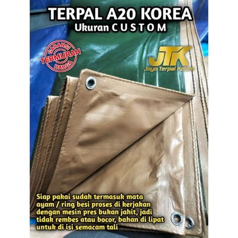 Jual Terpal A Korea Army Gold Hijau Gold Ukuran Custom Tebal Kuat