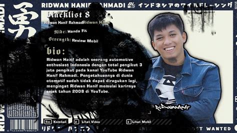 Nfsmw Balap Liar Id Blacklist Ridwan Hanif Youtube