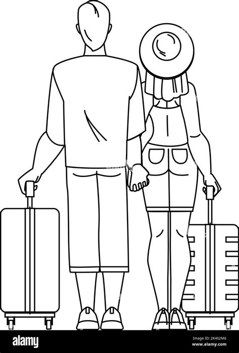 Couple Airport Vector Stock Vector Image And Art Alamy