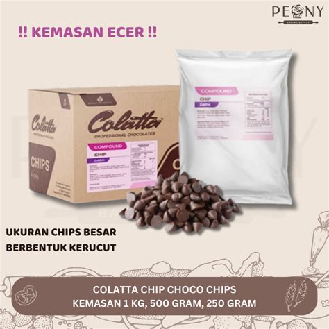 Jual COLLATA COKLAT COMPOUND CHIPS COLATTA CHOCO CHIPS KEMASAN REPACK