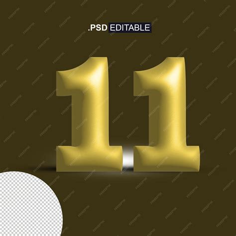 Premium Psd A Gold Number 11 With A Black Background