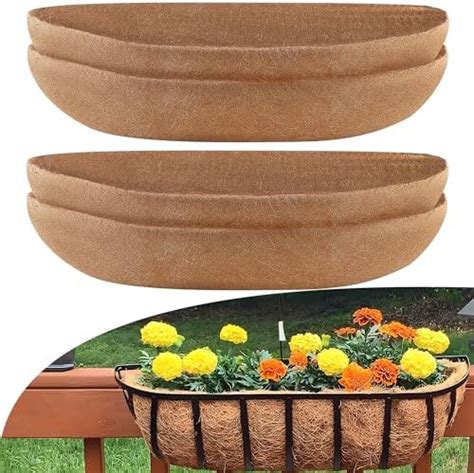 Sinimaka Coco Liners For Planters 24 Inch 4 Pack Trough Window Box Liners Coconut Fiber Liners