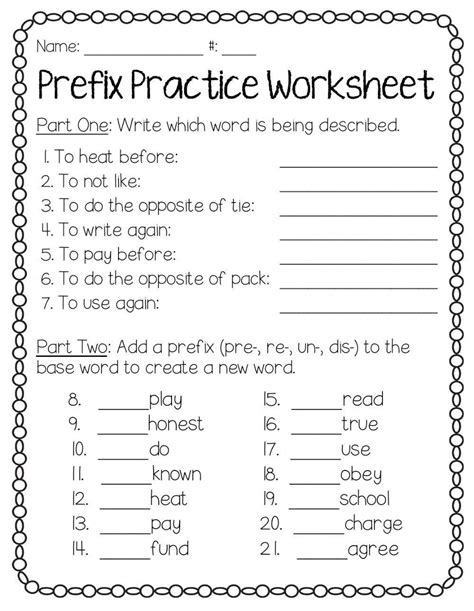 4 Prefixes Worksheets Un Re Dis Prefix Worksheet Prefixes Worksheets Library