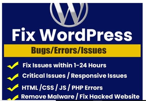 Fix All Wordpress Website Issues Bugs Errors Or Problems By Weblop