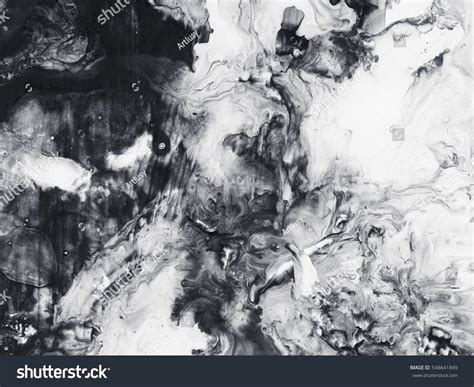 Abstract Hand Painted Black White Background Stock Photo 548641849