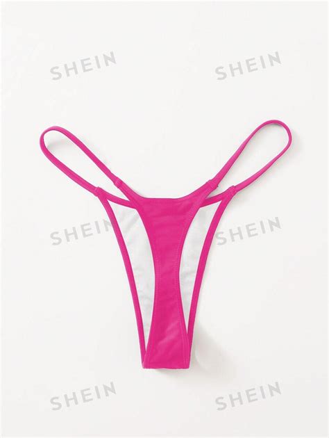 Shein Swim Solid Thong Bikini Bottom Shein Usa