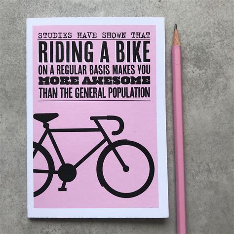 Bike Card Cycling Funny Simple Graphic Birthday Card Thinking Of