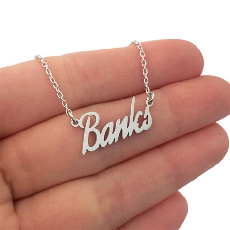 Sterling Silver Cursive Name Necklace Custom Name Necklace Etsy