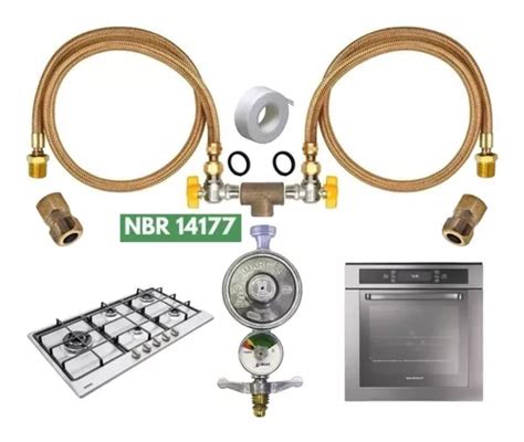 Kit Duplo Mangueiras Mt Instala O G S Glp Cooktop Forno