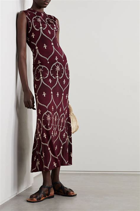 JOHANNA ORTIZ Printed Stretch Jersey Midi Dress THE OUTNET