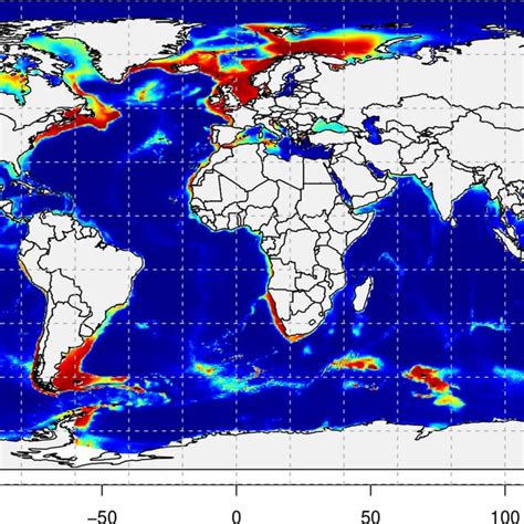 Habitat suitability map for the killer whale Orcinus orca obtained from ...