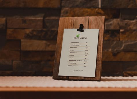 Table Stand Menu Mockup Free Psd Templates