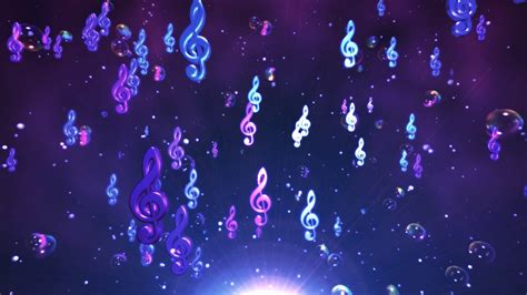 4k Musical Notes Bubbles Glowing Colorful Motion Background Aavfx ...